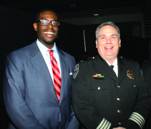 Justin Outling, Greensboro City Councilman (D-3) & Greensboro Police Chief Wayne Scott. Photo by Charles Edgerton/Carolina Peacemaker