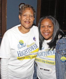 District 1 Council member Sharon Hightower celebrates with her daughter, Sharonda. Photo by Charles Edgerton/Carolina Peacemaker